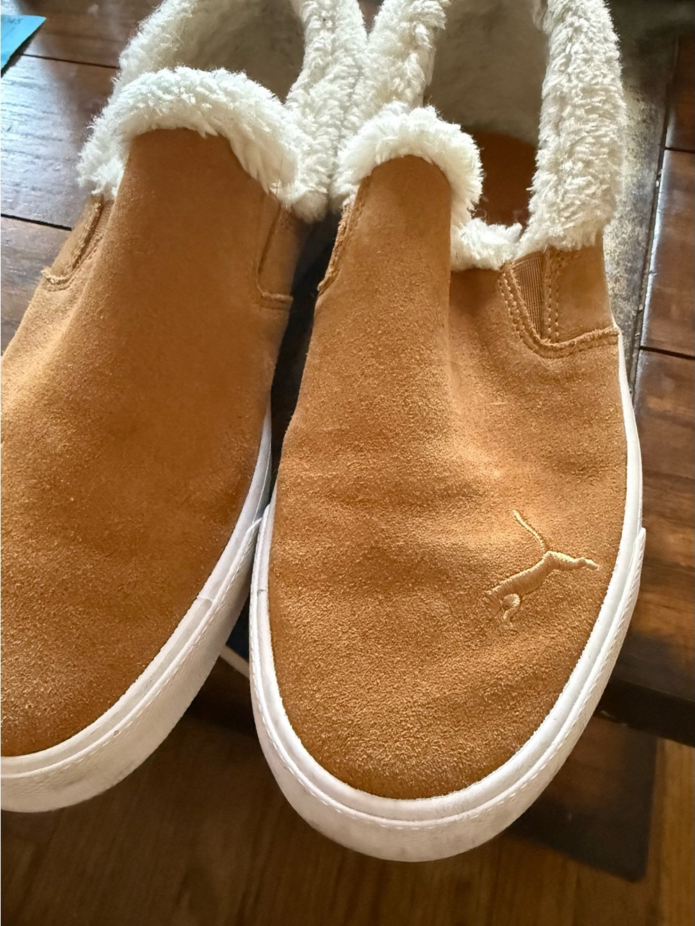 Puma Suede Slip-On Shoes with Sherpa Lining